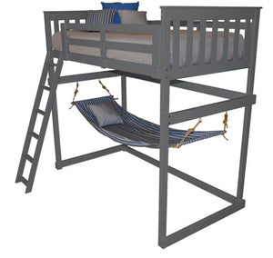 Mission Loft Bed w Side Ladder Ladders Twin / Graphite Paint