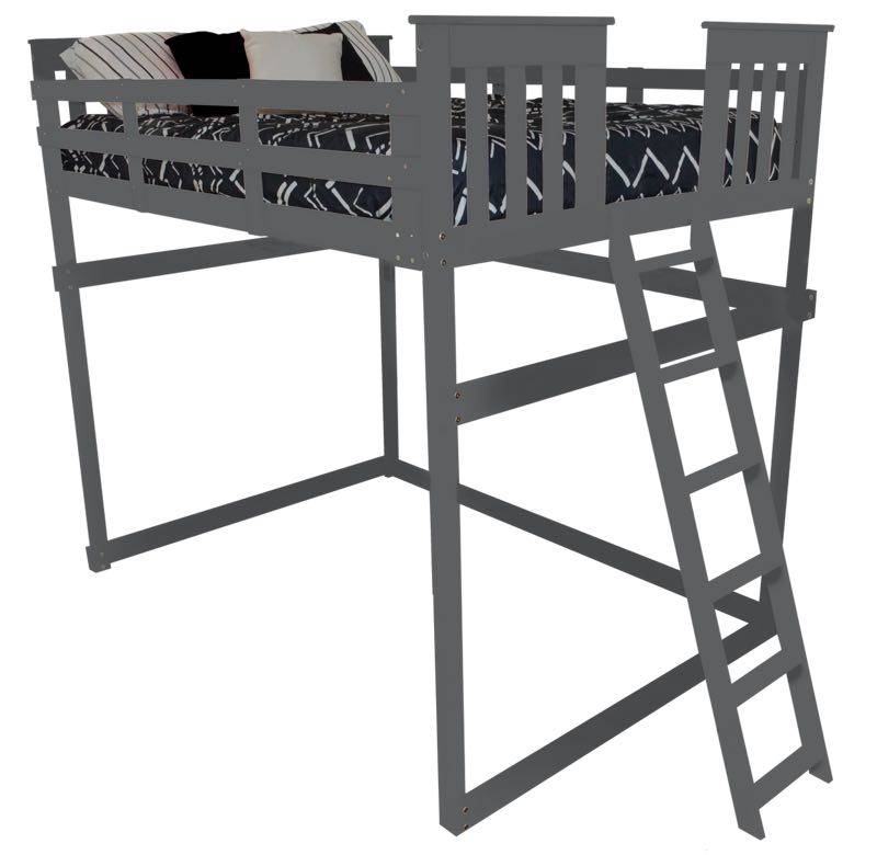 Mission Loft Bed with End Ladder Ladders Full / Graphite