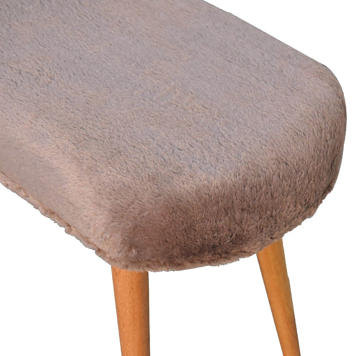 Mocha Faux Fur Fabric Bench Bench