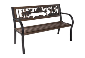 Tube Steel Moose and Bear Bench - The Charming Bench Company