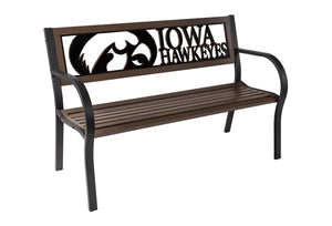 Outdoor Iowa Hawkeye Bench (2 Tone Steel) by Painted Sky outdoor furniture