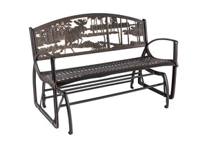 Outdoor Moose and Bear Glider Bench outdoor furniture