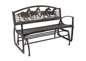 Outdoor Running Horse Glider Bench outdoor furniture