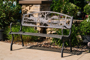 Outdoor Running Whitetails Bench outdoor furniture