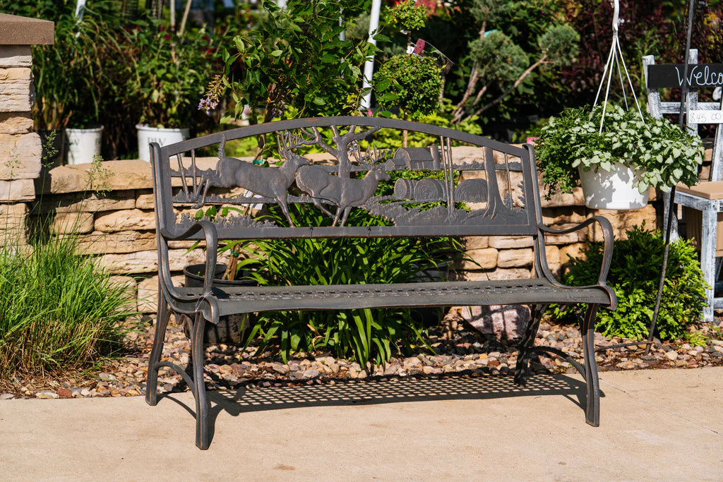 Outdoor Running Whitetails Bench outdoor furniture