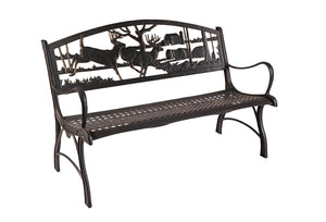 Outdoor Running Whitetails Bench outdoor furniture