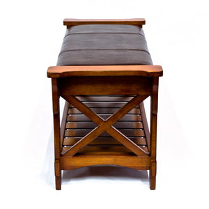 Padded Entryway Bench – Cherry Finish by All Things Cedar Storage Benches