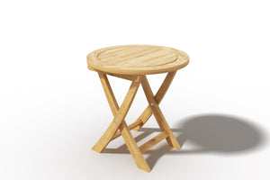 Perryn Round Teak Outdoor Folding Side Table Side Table