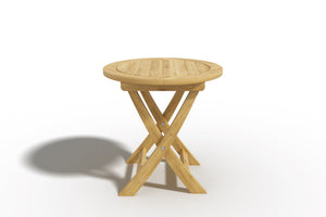 Perryn Round Teak Outdoor Folding Side Table Side Table
