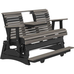 Plain Poly Balcony Glider Chair Outdoor Glider 5ft / Coastal Gray & Black