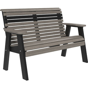 Plain Poly Bench Outdoor Bench Coastal Gray & Black / 4 ft