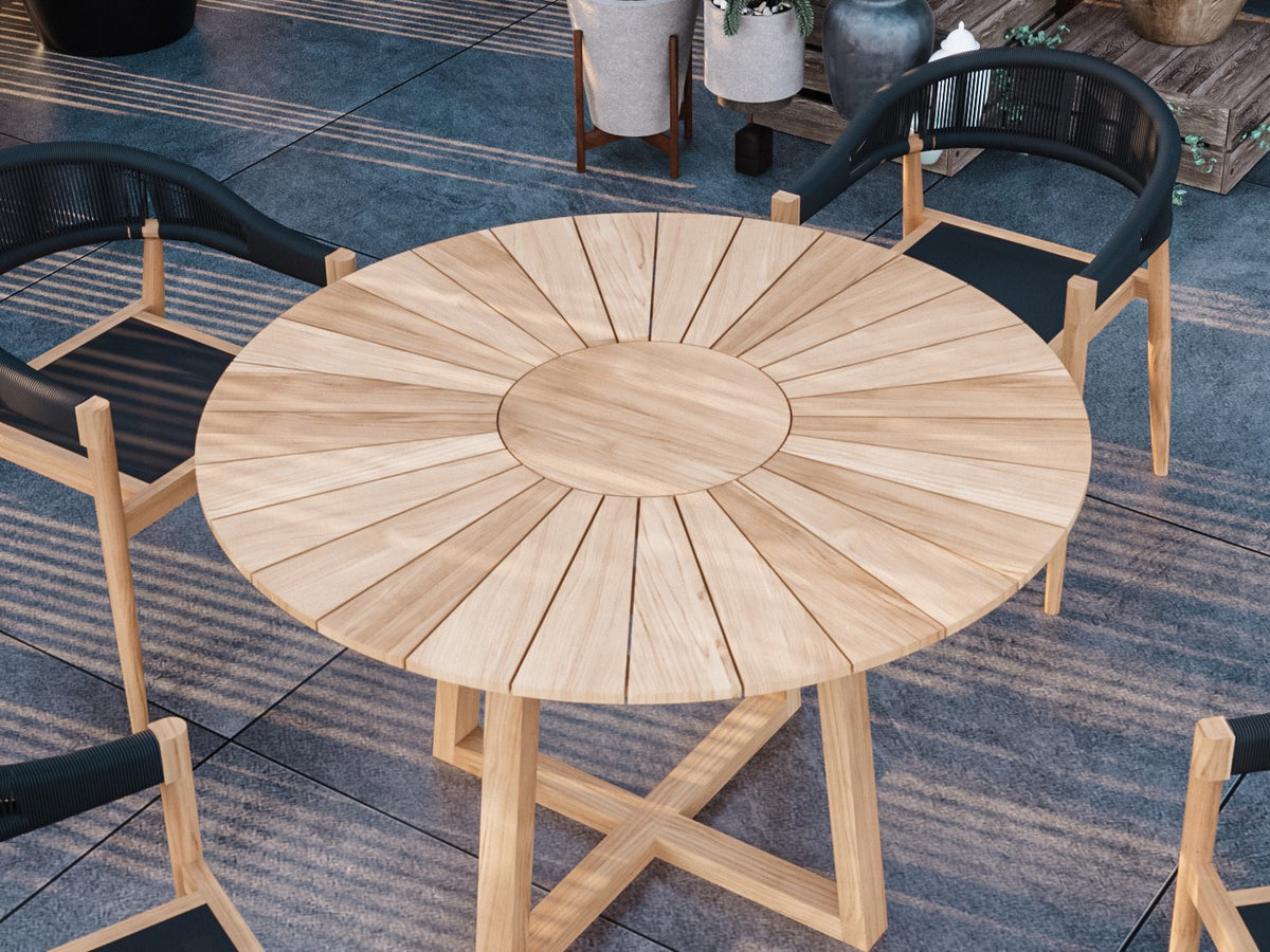 Plaisance Round Teak Outdoor Dining Table Outdoor Table