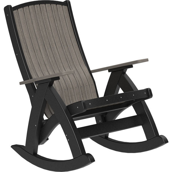 Poly Comfort Rocker Rocking Chair Coastal Gray &amp; Black