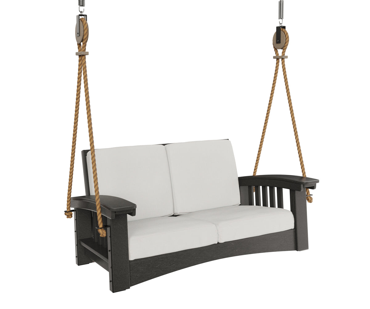 Poly Lounge Rope Swing Porch Swing Black / Poly