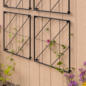 Quilt Block-Circles Wall Trellis Panels (3 panels) & Diagonals Wall Trellis Panels (4 panels) Trellis