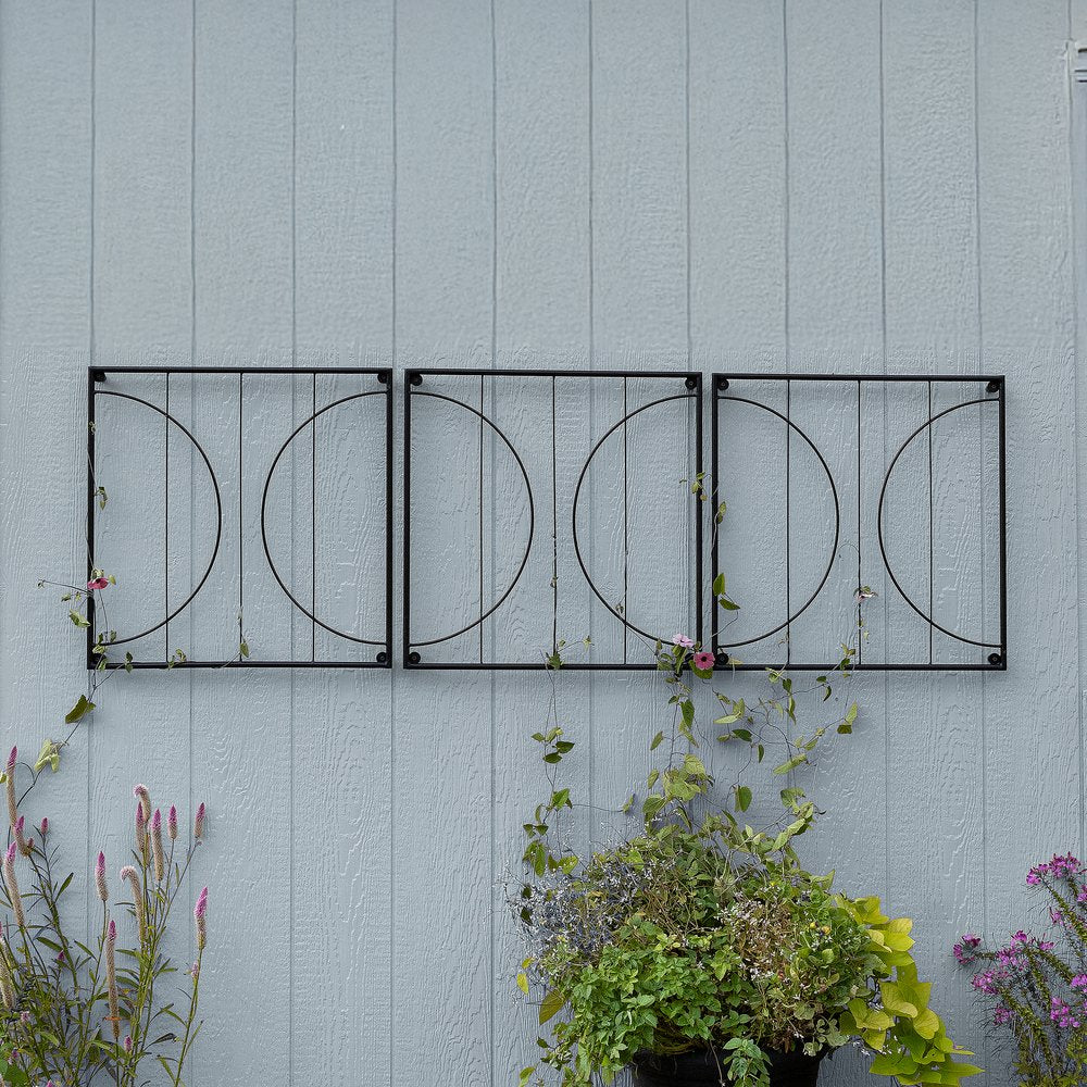 Quilt Block-Circles Wall Trellis Panels (3 panels) & Diagonals Wall Trellis Panels (4 panels) Trellis