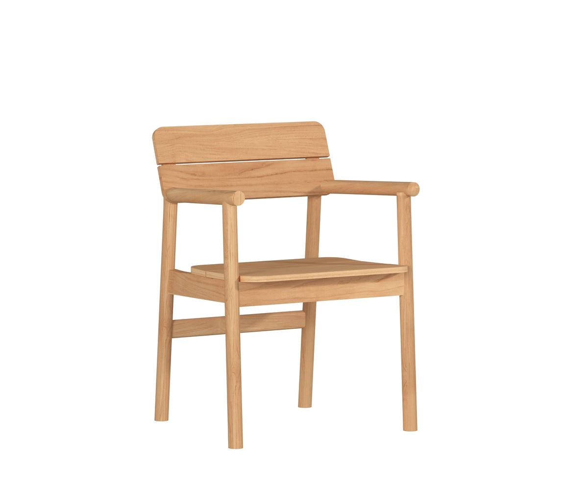 Riva 5-Piece Rectangular Teak Outdoor Dining Set with Stacking Armchairs Outdoor Dining Set