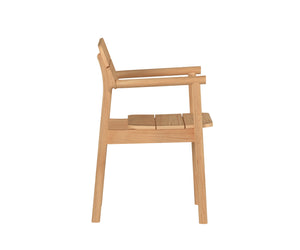 Riva 5-Piece Rectangular Teak Outdoor Dining Set with Stacking Armchairs Outdoor Dining Set