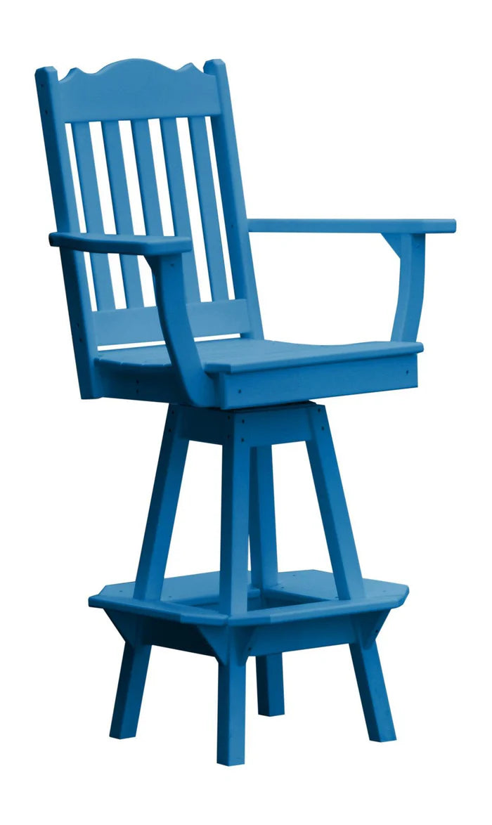 Royal Swivel Counter Chair with Arms Outdoor Table Blue