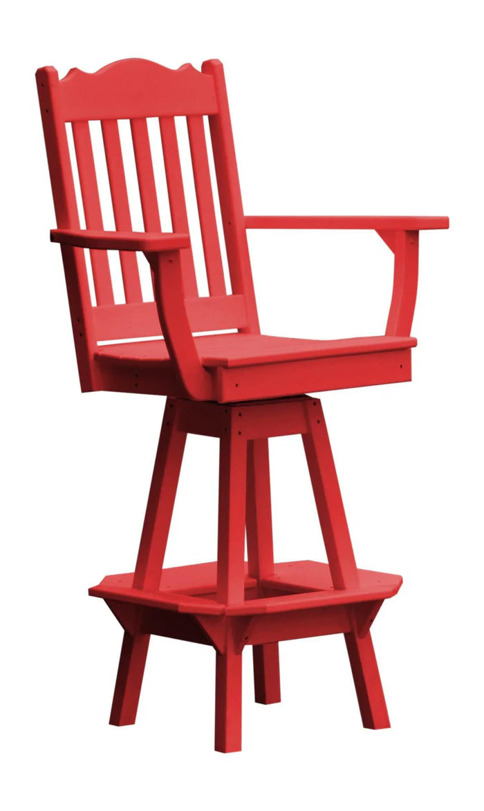 Royal Swivel Counter Chair with Arms Outdoor Table Bright Red