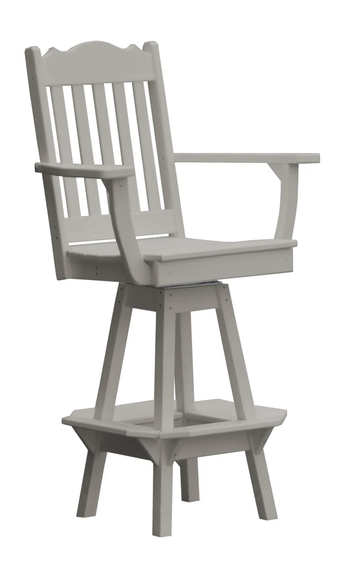 Royal Swivel Counter Chair with Arms Outdoor Table Light Gray