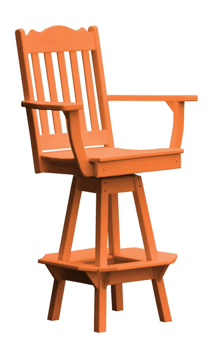 Royal Swivel Counter Chair with Arms Outdoor Table Orange