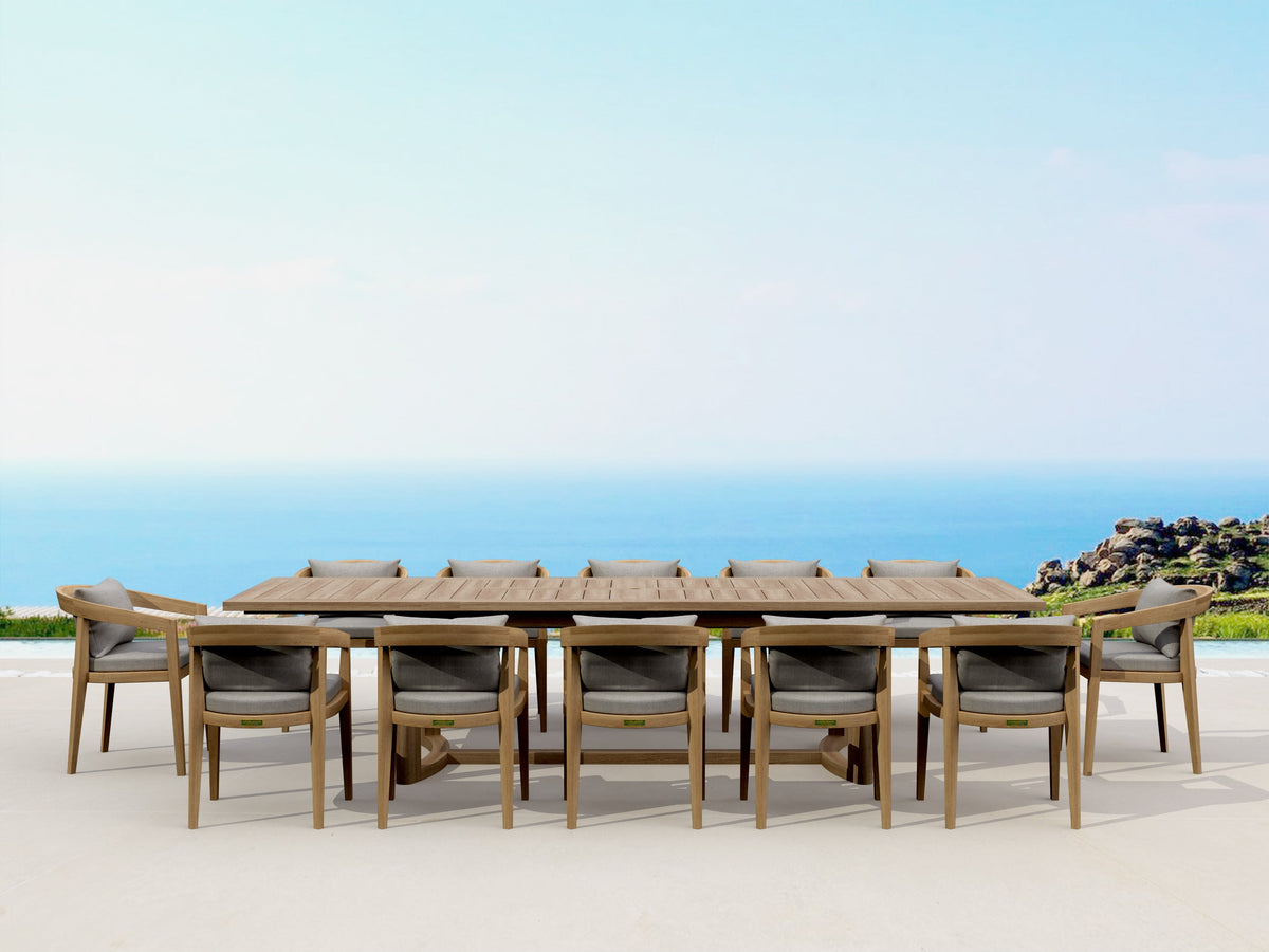 SET-367 13-piece Toscana Extension Dining Table Set Susan
