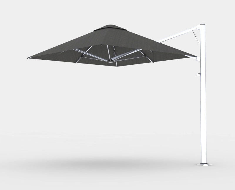 Shadowspec Unity™ Uno - Single Large Umbrella – Square or Octagon Umbrella &amp; Canopy 2.5m | 8' Square / Oyster / Free-Standing Base