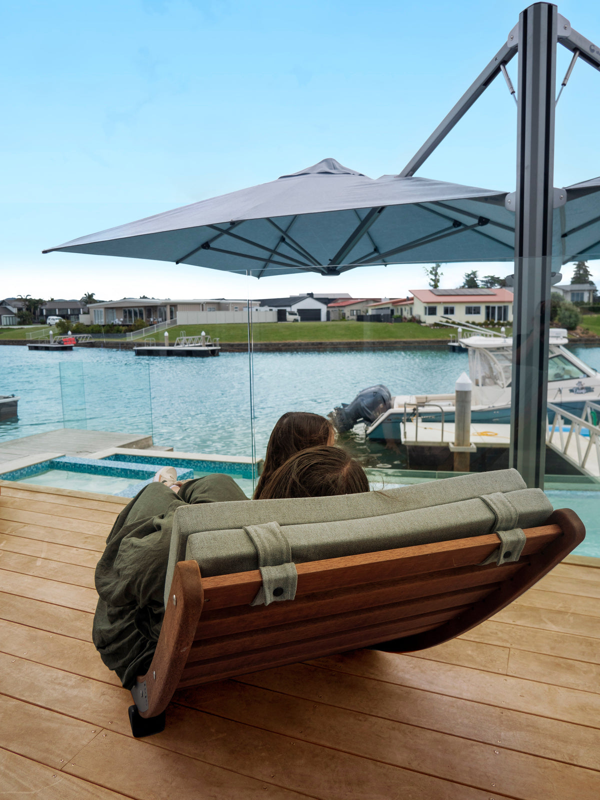 Shadowspec Unity™ Uno - Single Large Umbrella – Square or Octagon Umbrella &amp; Canopy 3.5m | 11' Octagon / Oyster / Free-Standing Base