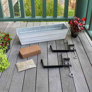 Small Bloom Box Garden Growing Kits – Wall and Clamp-On Bracket Options Flower Box Brackets