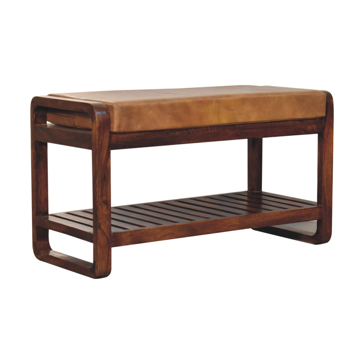 Small Buffalo Slatted Hallway Bench Bench