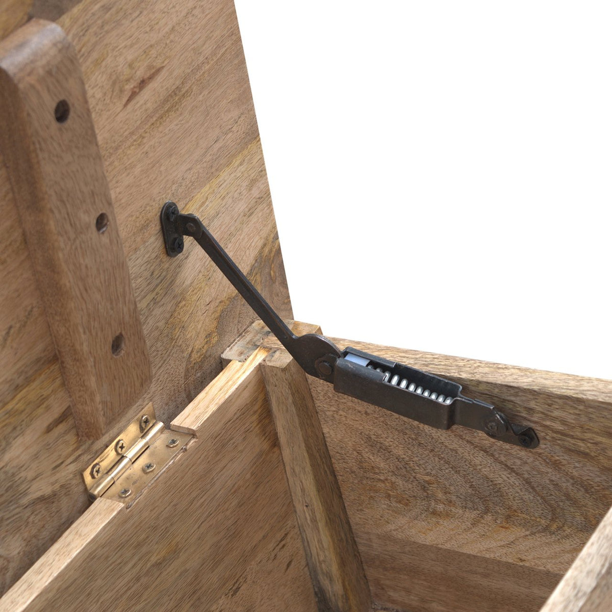 Solid Wood Lid Up Storage Bench Bench