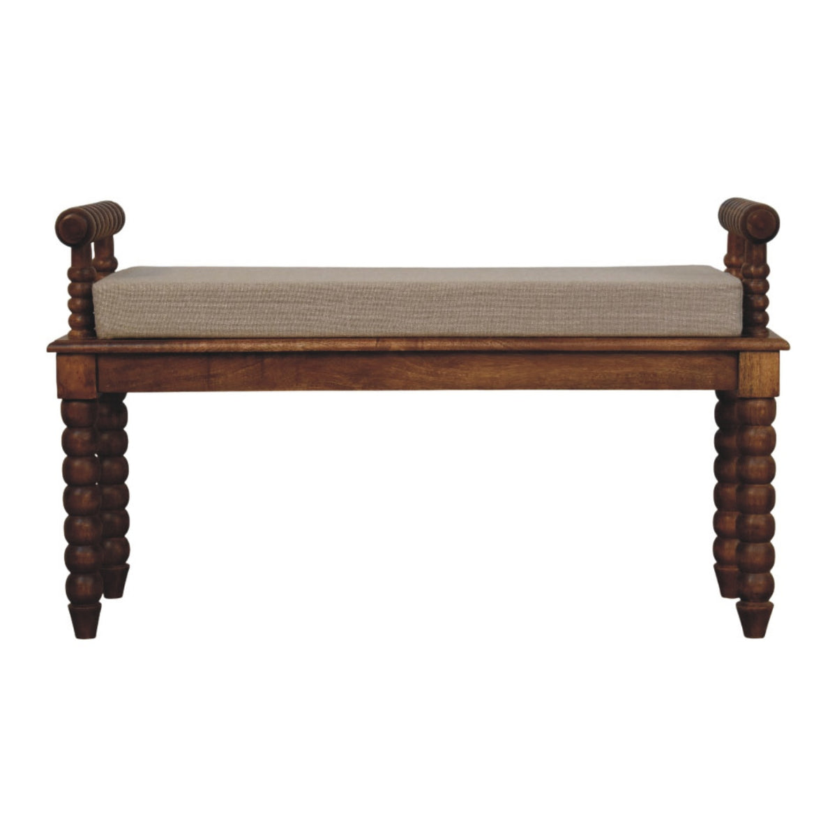 Spindle Amber Linen Bench Bench