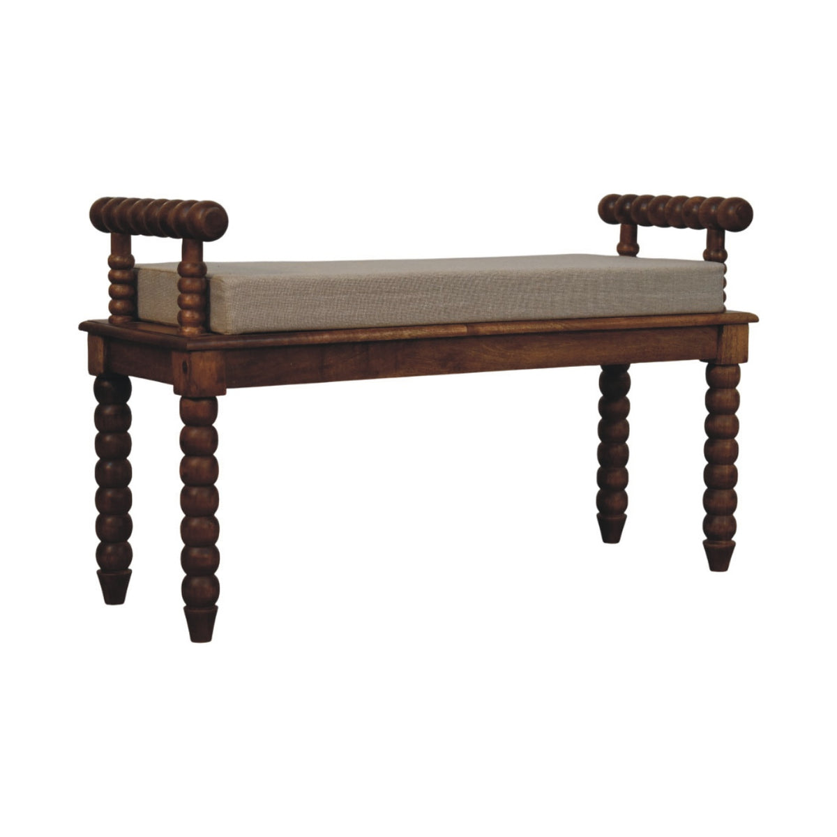 Spindle Amber Linen Bench Bench