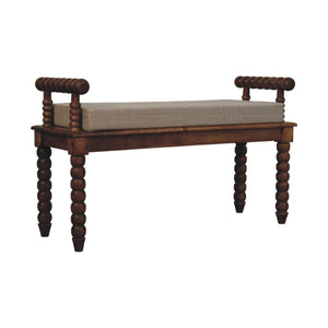 Spindle Amber Linen Bench Bench