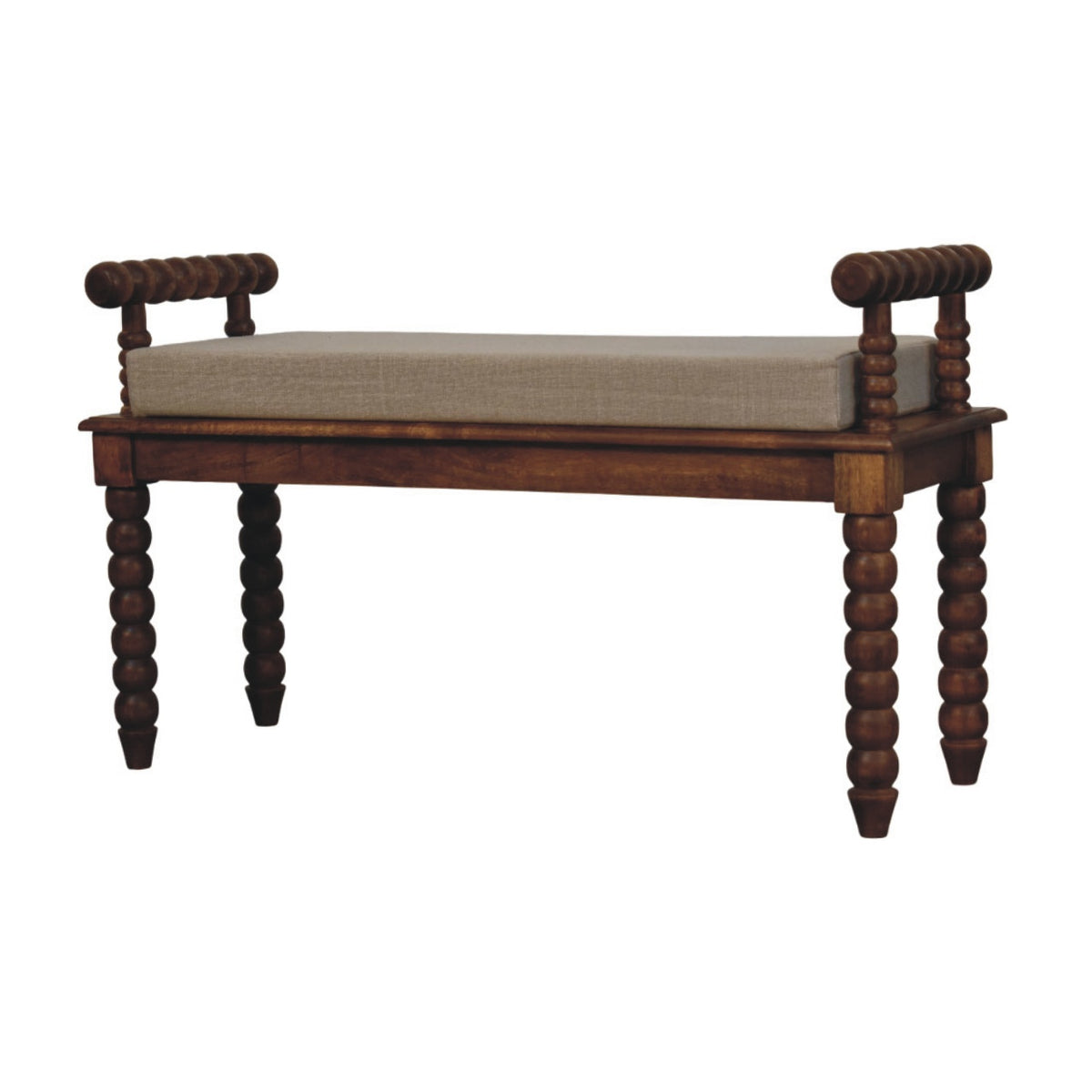 Spindle Amber Linen Bench Bench