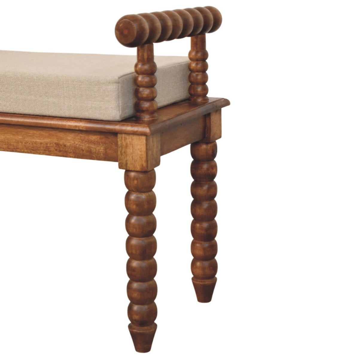 Spindle Amber Linen Bench Bench