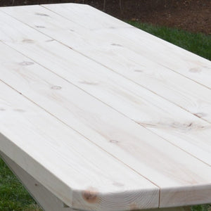 Spruce Economy Picnic Table with Attached Benches Size 6ft and 8ft Picnic Table
