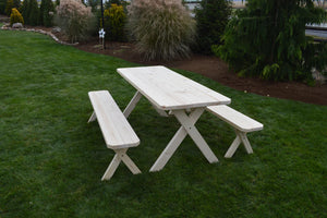 Spruce Furniture Cross Leg Table with 2 Benches  4ft, 5ft, 6ft and 8ft Bench