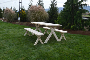 Spruce Furniture Cross Leg Table with 2 Benches  4ft, 5ft, 6ft and 8ft Bench