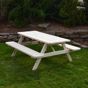 Spruce Picnic Table with Attached Benches Picnic Table / Spruce Economy Picnic Table with Attached Benches 4ft, 5ft, 6ft and 8ft
