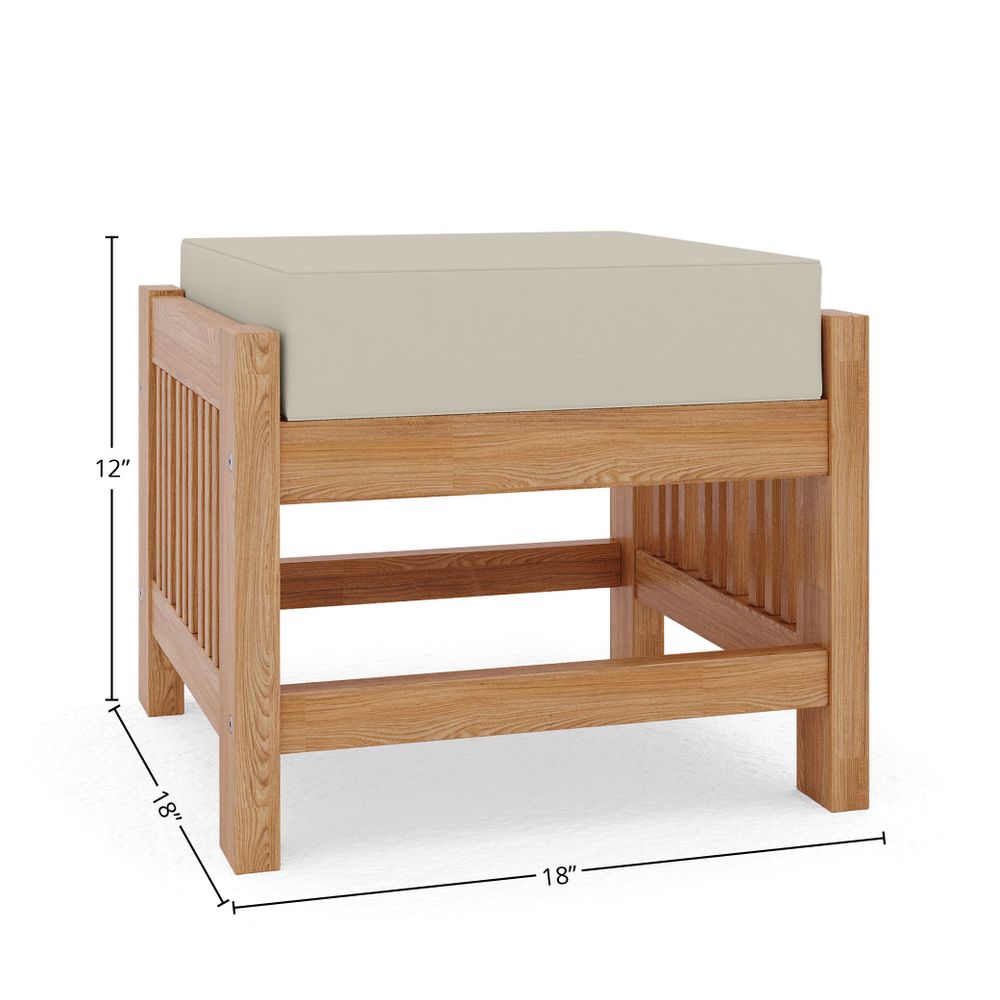 Sylvie 2-piece Teak Outdoor Lounge Set with Sunbrella Canvas Cushions Outdoor Lounge Set