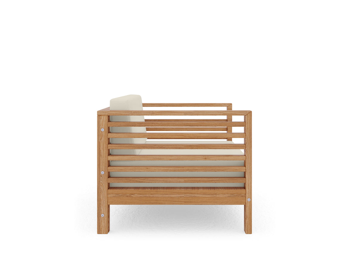 Sylvie 2-piece Teak Outdoor Lounge Set with Sunbrella Canvas Cushions Outdoor Lounge Set