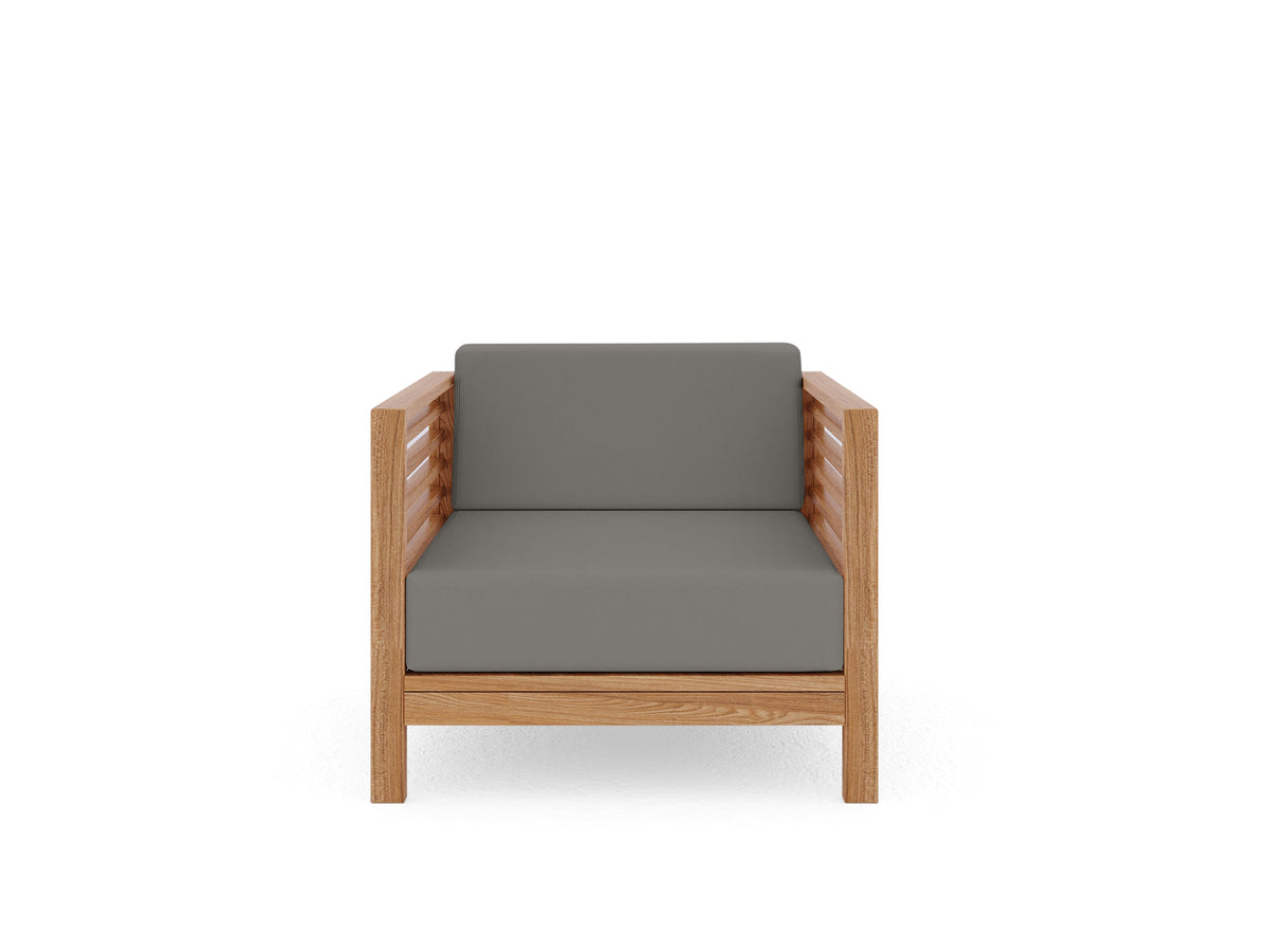 Sylvie 2-piece Teak Outdoor Lounge Set with Sunbrella Charcoal Cushions Outdoor Lounge Set