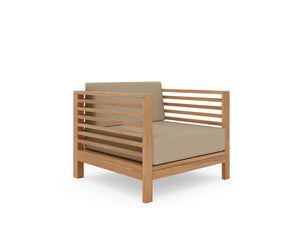 Sylvie 2-piece Teak Outdoor Lounge Set with Sunbrella Fawn Cushions Outdoor Lounge Set