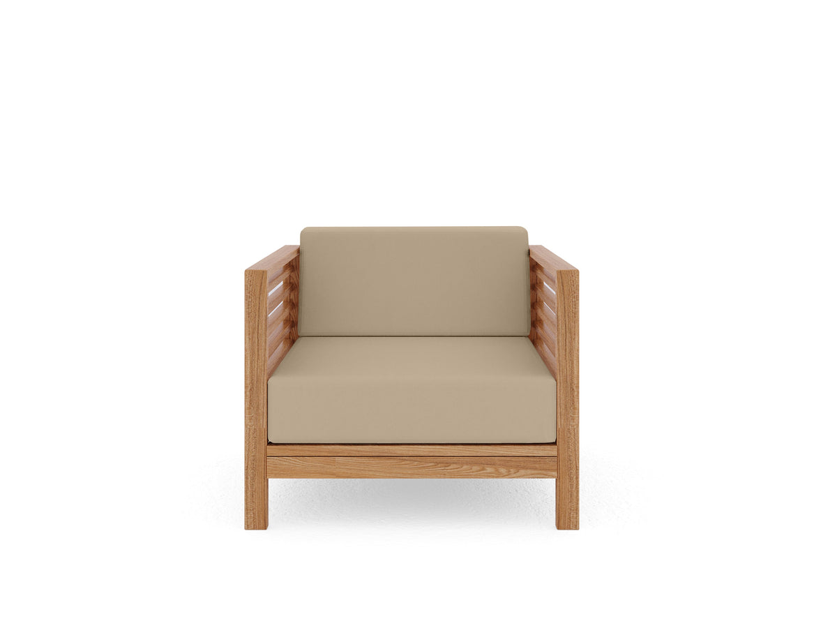 Sylvie 2-piece Teak Outdoor Lounge Set with Sunbrella Fawn Cushions Outdoor Lounge Set