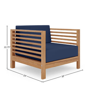 Sylvie 2-piece Teak Outdoor Lounge Set with Sunbrella Navy Cushions Outdoor Lounge Set