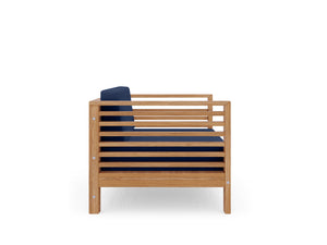 Sylvie 2-piece Teak Outdoor Lounge Set with Sunbrella Navy Cushions Outdoor Lounge Set