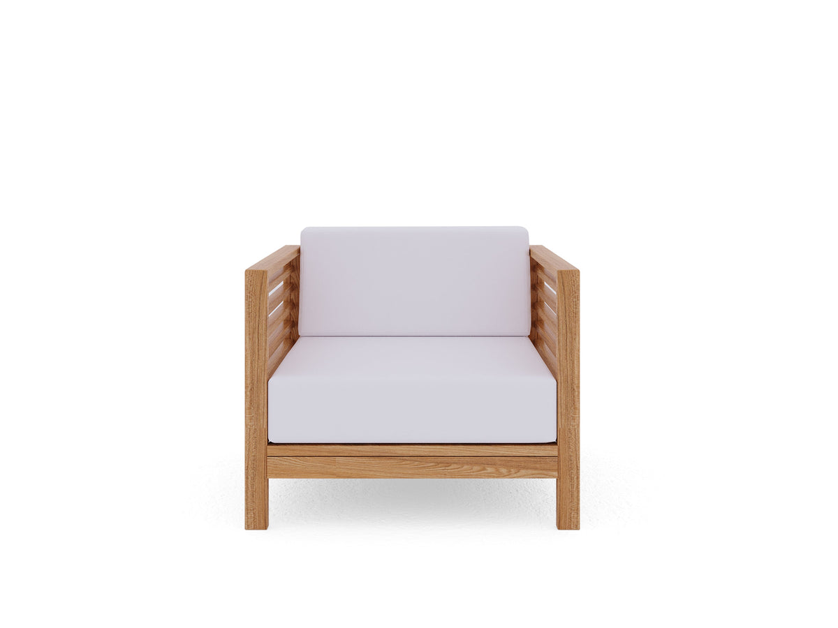 Sylvie 2-piece Teak Outdoor Lounge Set with Sunbrella White Cushions Outdoor Lounge Set