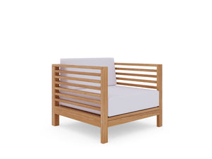Sylvie 2-piece Teak Outdoor Lounge Set with Sunbrella White Cushions Outdoor Lounge Set